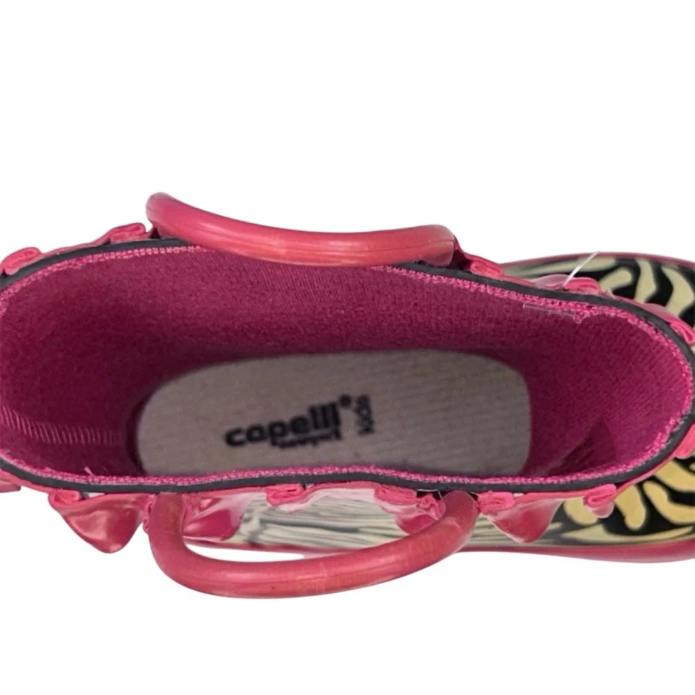 Capelli Kids Zebra Striped Rain Boots Size 8/9T Girls’